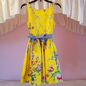 Ralph Lauren Sateen Floral Dress For Girls Size 12